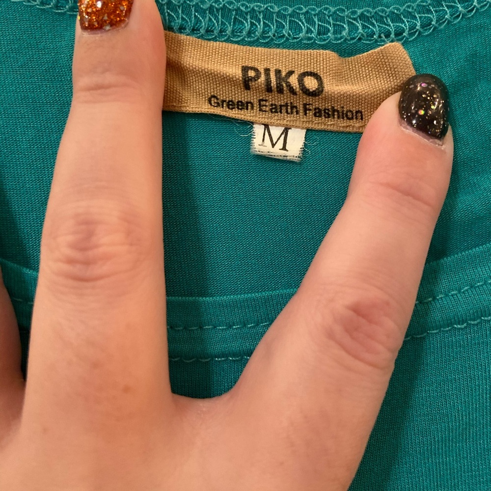 Piko long sleeve flowy turquoise tunic - Picture 3 of 4